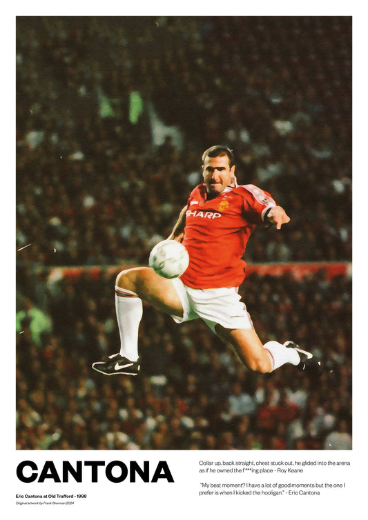 Eric Cantona France Manchester United MUFC Football Poster Print World Cup Vintage Retro print painting
