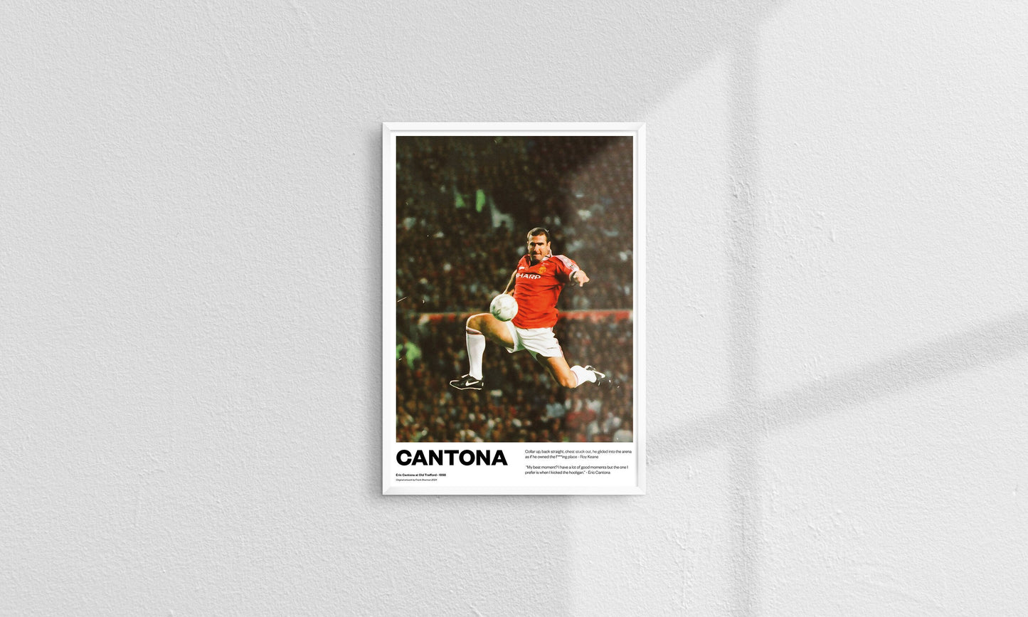 Eric Cantona France Manchester United MUFC Football Poster Print World Cup Vintage Retro print painting