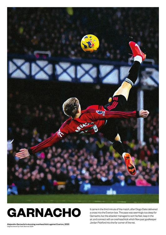 Alejandro Garnacho Argentina Manchester United MUFC Football Poster Print World Cup Vintage Retro A4 print painting