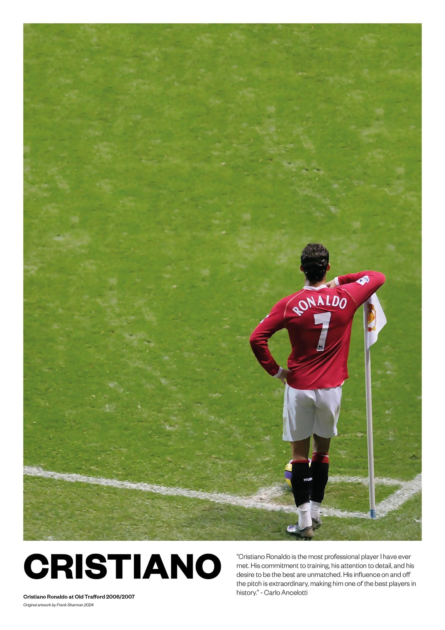 Cristiano Ronaldo - Cr7 - Portugal - Manchester United - Football Poster Print World Cup Vintage Retro A4 A3 A5 print painting - MUFC