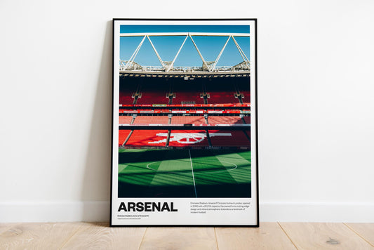 Arsenal Football Poster Print Vintage Retro A4 A3 print painting AFC Gunners Henry, Saka, Ødegaard, Rice, Wright | Emirates Stadium