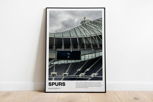 Tottenham Hotspur White Hart Lane - Stadium Poster Print A4 A3 painting, ground, Spurs