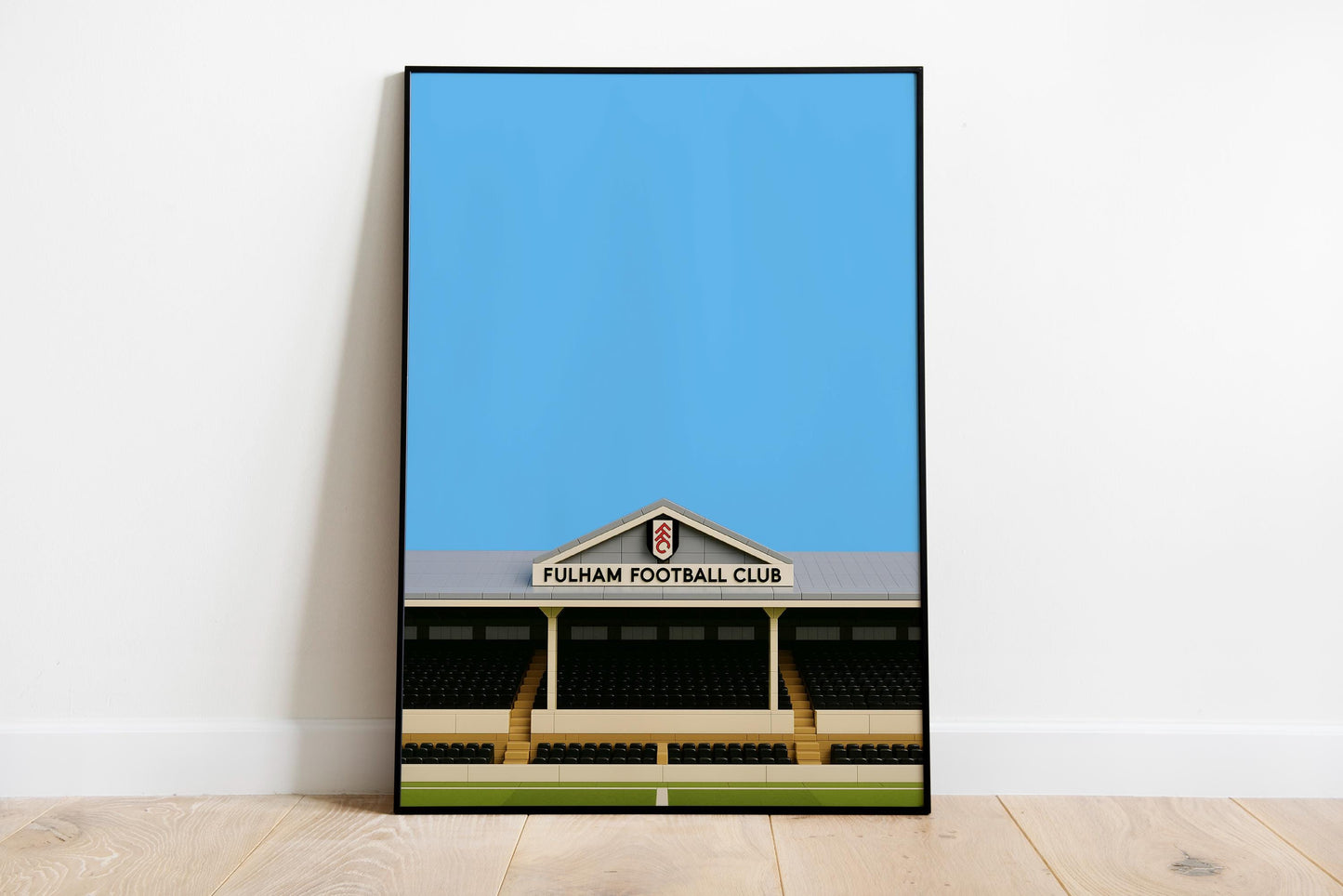 Fulham Lego style - Craven Cottage Stadium Poster Print A4 A3 painting, FFC, Emile Smith Rowe, ground