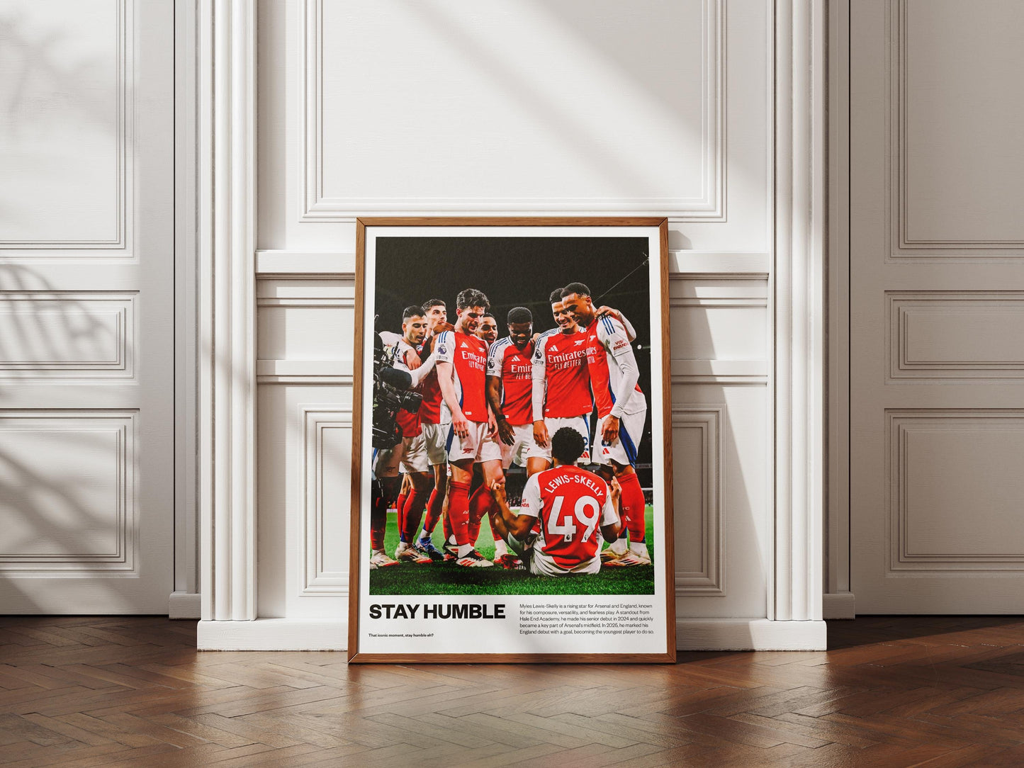 Myles Lewis Skelly - Bukayo Saka Arsenal Football Poster Print Vintage Retro A4 A4 print painting - stay humble eh? AFC