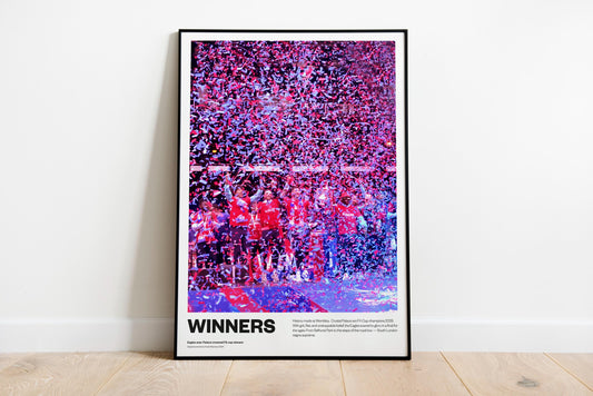 Crystal Palace Fa cup winners - Trophy lift - Selhurst Park - Poster Print A4 A3 painting - Stadium ground - Ultras - Holmesdale Fanatics
