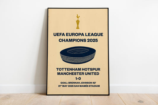Tottenham Hotspur - Europa League winners - Vintage style- Poster Print A4 A3 painting, Spurs, son heung-min