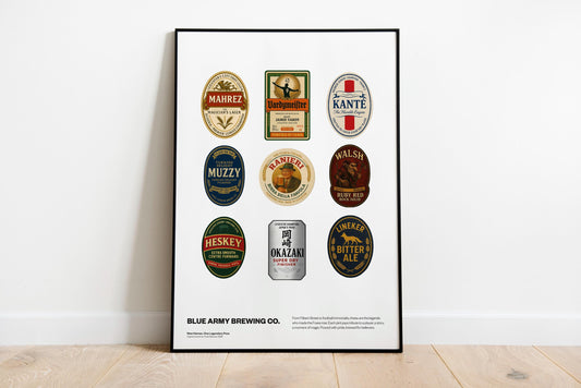 Leicester City legends beer mat Football Poster Print A4 A3 painting, Claudio Ranieri, premier league winners champions, Jamie Vardy lcfc