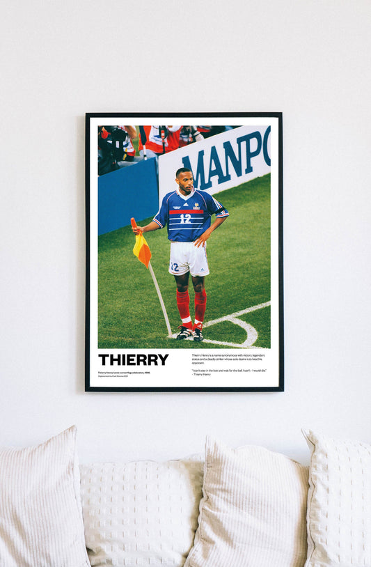 Thierry Henry France Arsenal Football Poster Print World Cup Vintage Retro A5 A4 A3 print painting