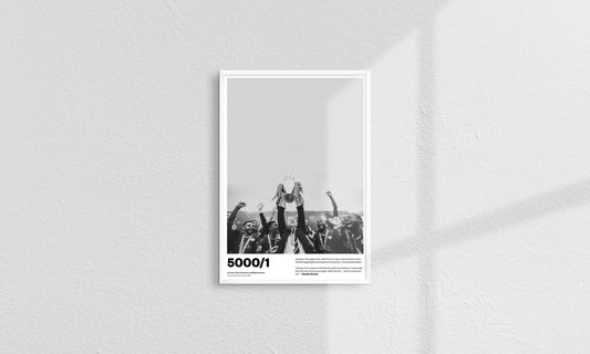 Leicester City Football Poster Print A4 painting, Claudio Ranieri, premier league winners champions, Jamie Vardy lcfc