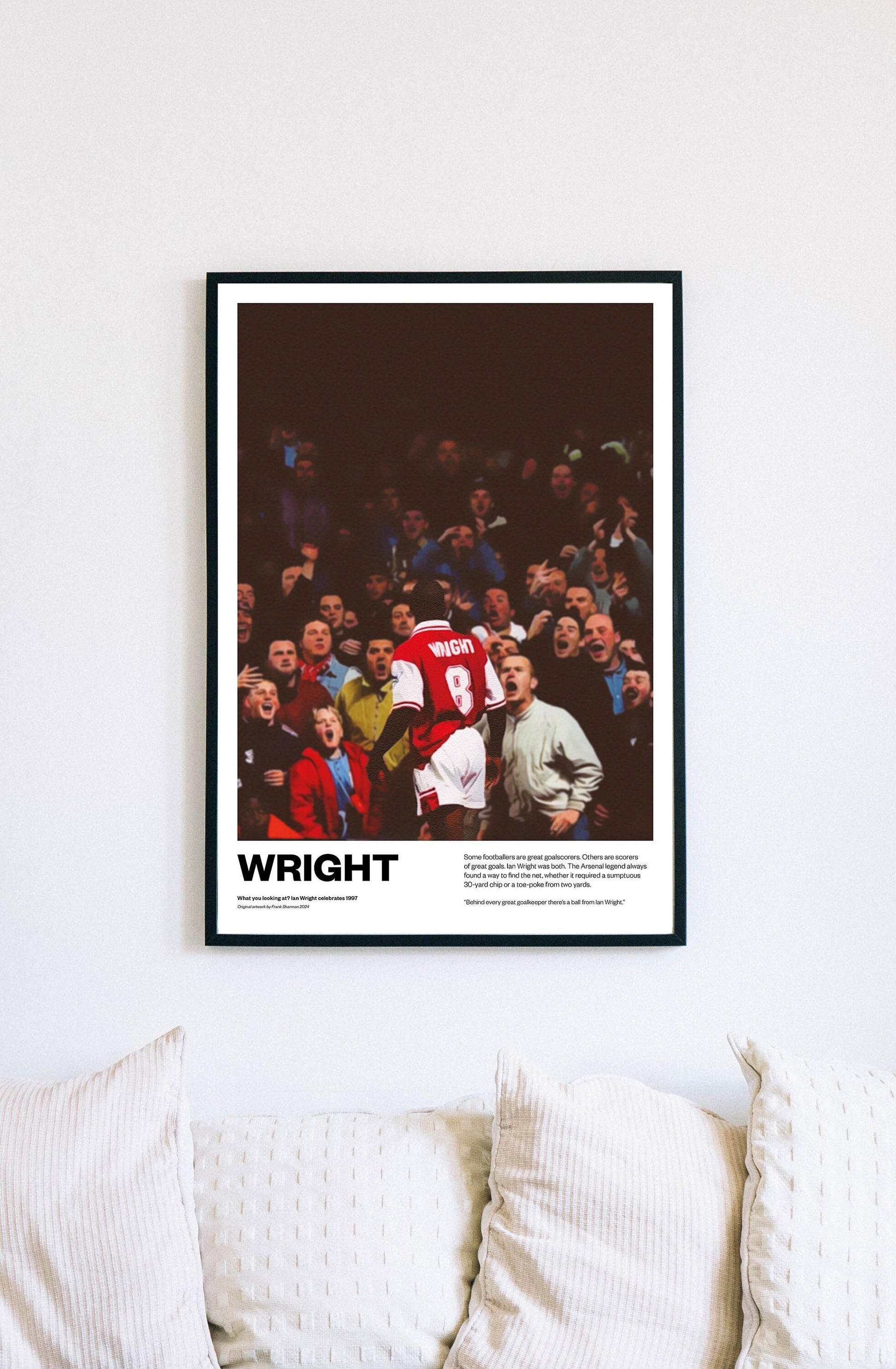 Ian Wright Arsenal Football Poster Print Vintage Retro A5 A4 A3 print painting England Wrighty AFC