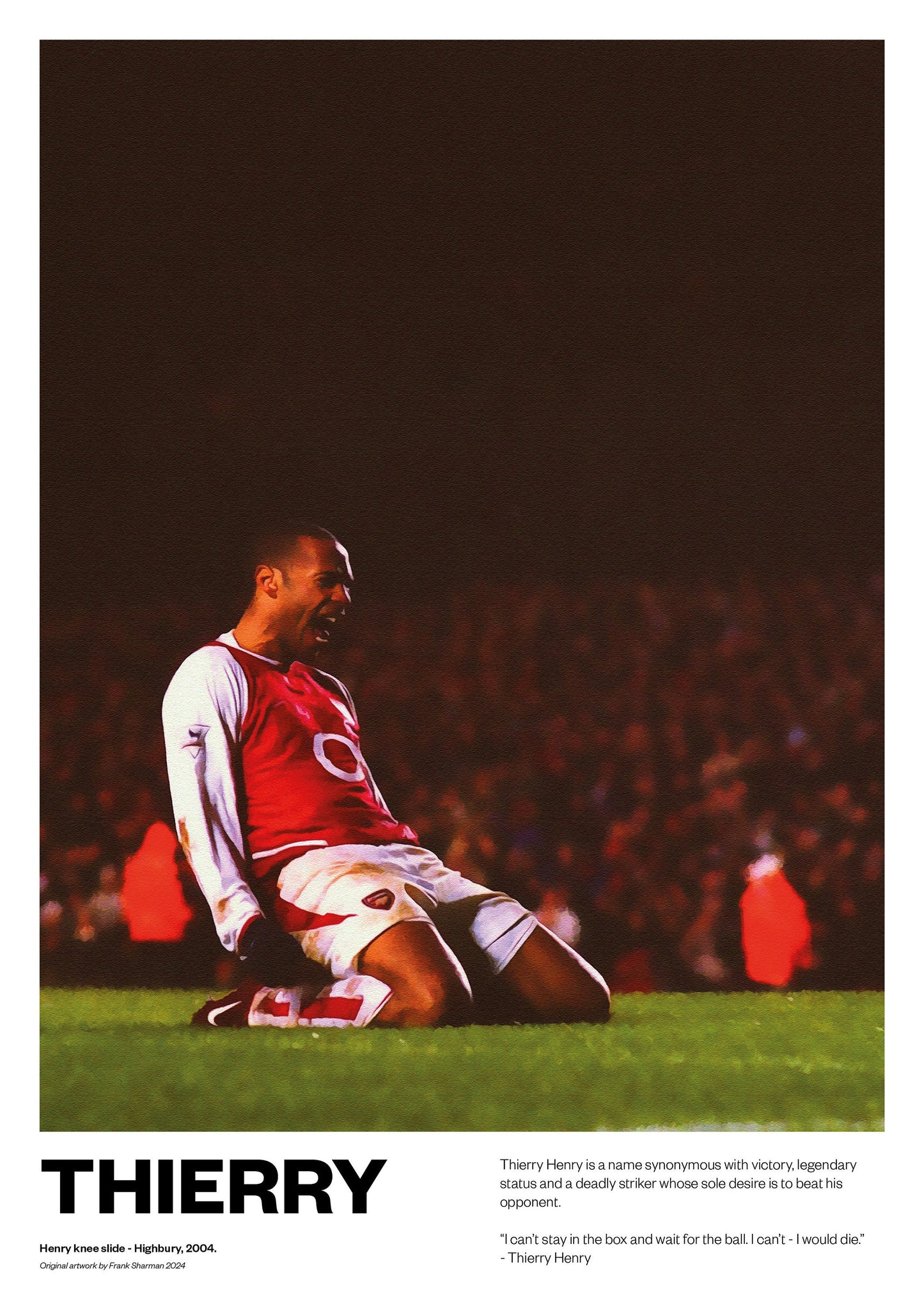 Thierry Henry France Arsenal Football Poster Print World Cup Vintage Retro A4 print painting