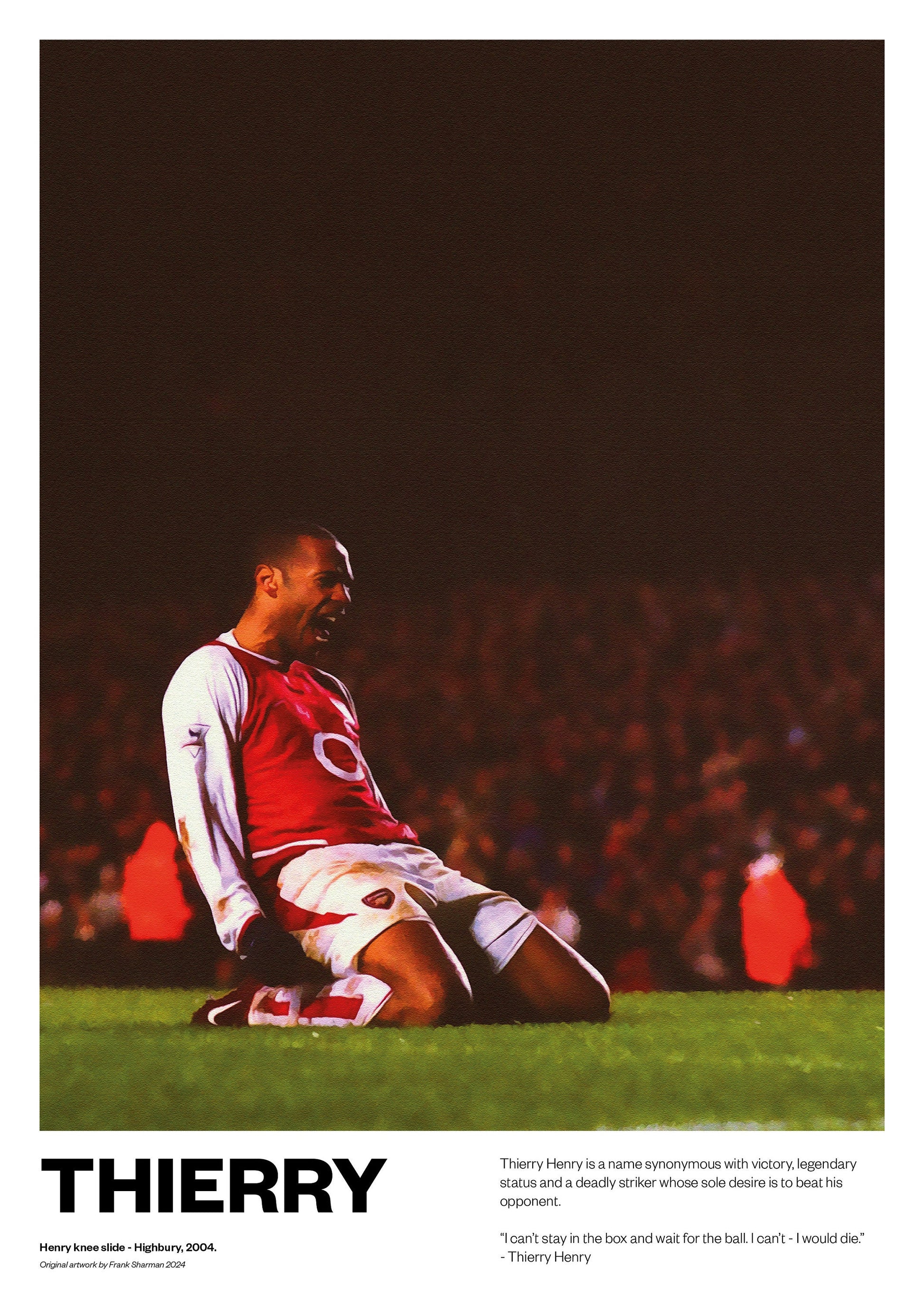 Thierry Henry France Arsenal Football Poster Print World Cup Vintage Retro A4 print painting