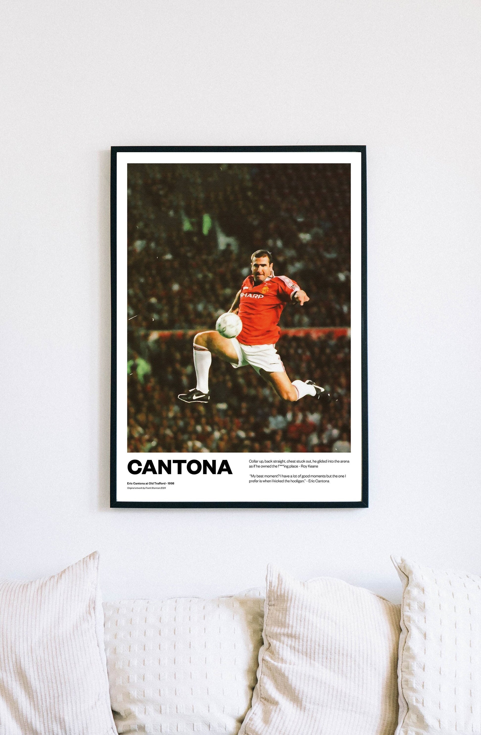 Eric Cantona France Manchester United MUFC Football Poster Print World Cup Vintage Retro print painting