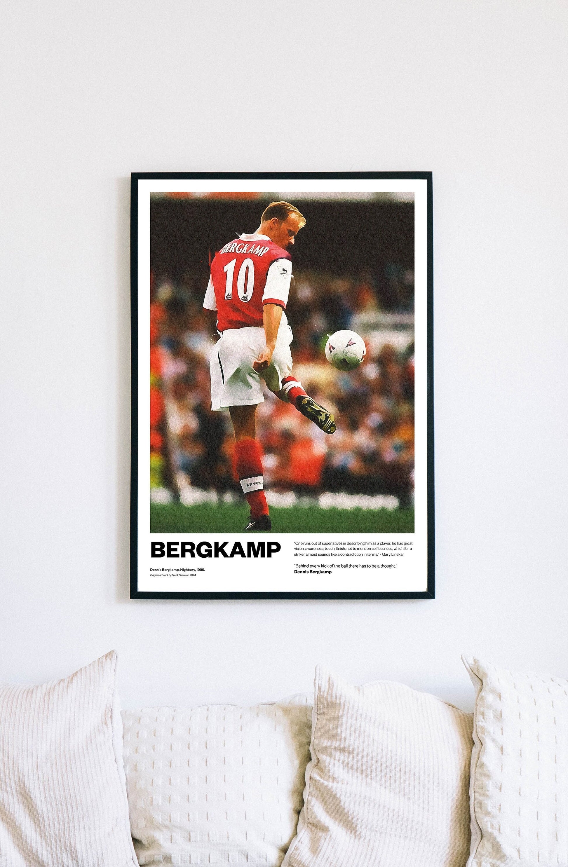 Dennis Bergkamp Arsenal Football Poster Print Vintage Retro A4 print painting AFC Dutch Netherlands