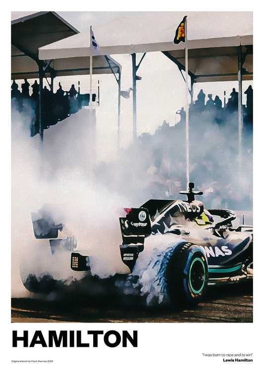 Lewis Hamilton Poster Print Vintage Retro vintage A4 print painting Formula 1 Mercedes AMG Petronas F1 Team racing