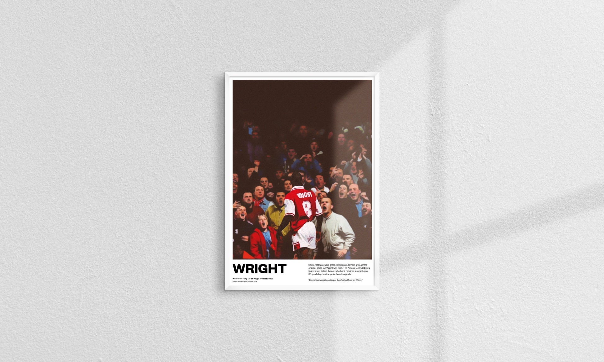 Ian Wright Arsenal Football Poster Print Vintage Retro A5 A4 A3 print painting England Wrighty AFC