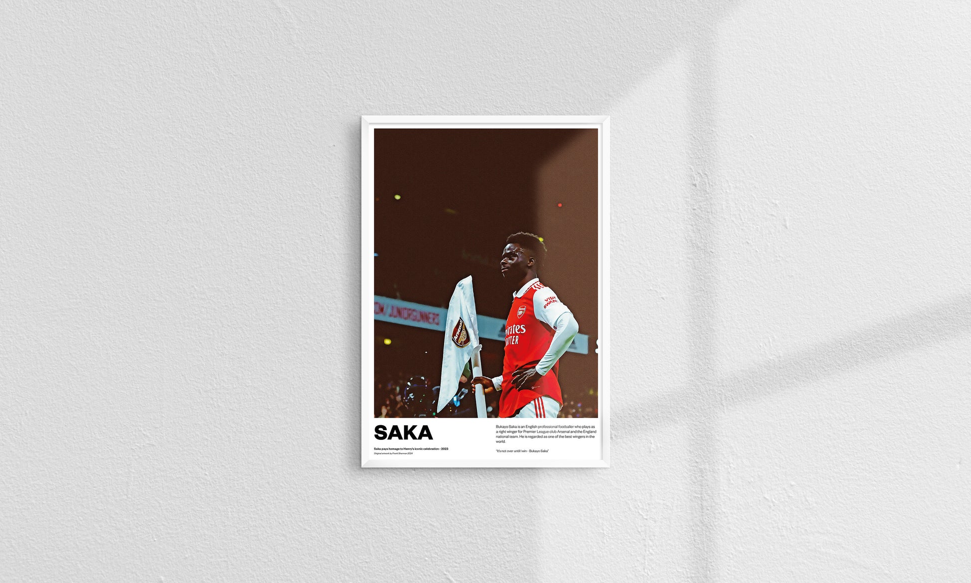 Bukayo Saka Arsenal Football Poster Print Vintage Retro A3 A4 print painting star boy, little chilli AFC