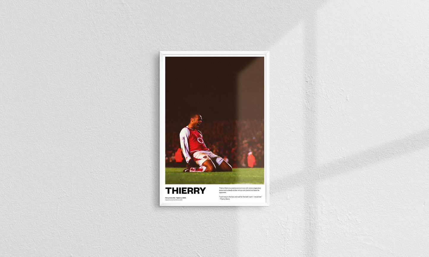 Thierry Henry France Arsenal Football Poster Print World Cup Vintage Retro A4 print painting