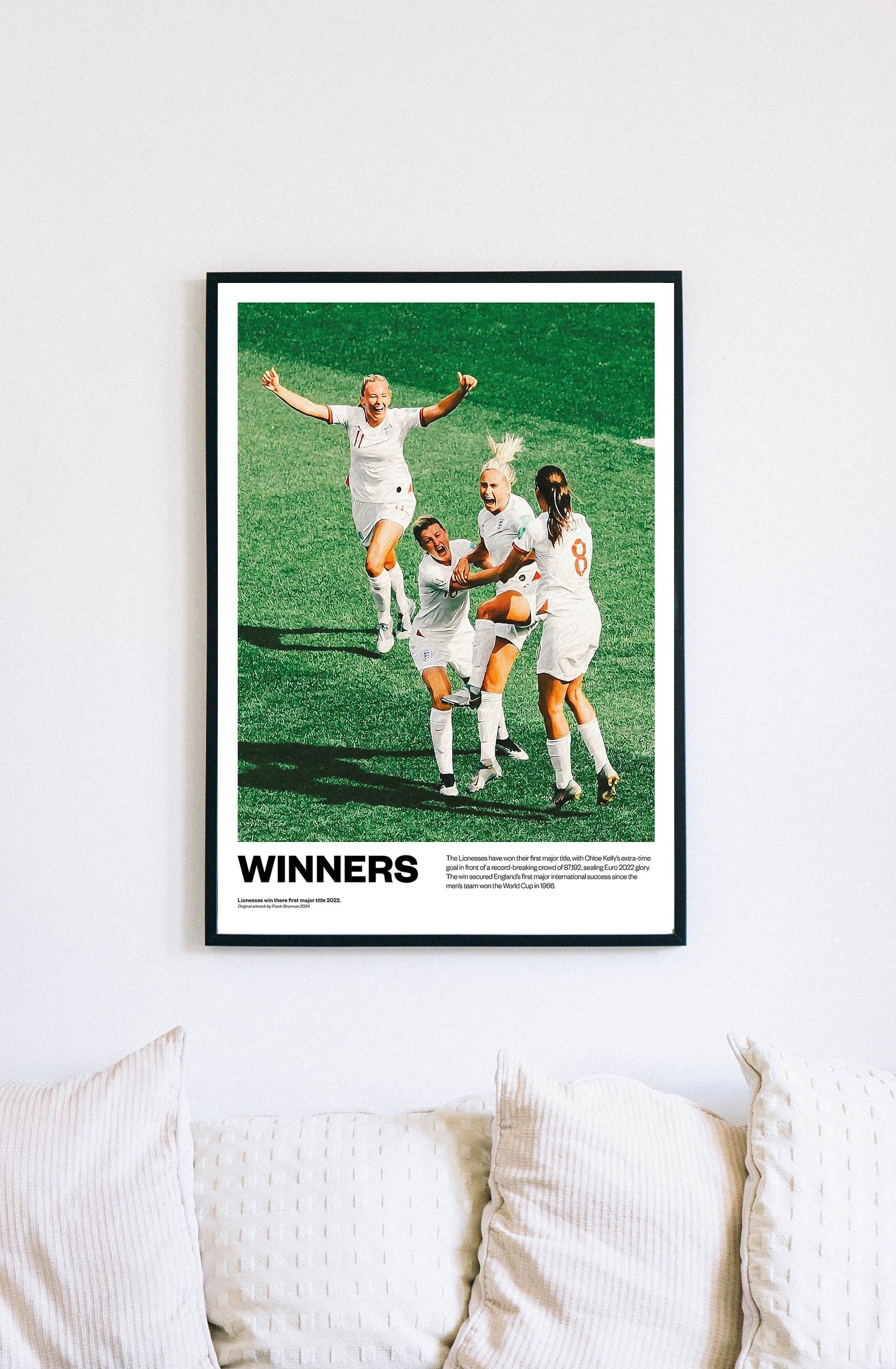 England Lionesses Ladies Football Poster Print Vintage Retro A5 A4 A3 print painting Lucy Bronze, Jill Scott, Lauren Hemp, Mary Earps