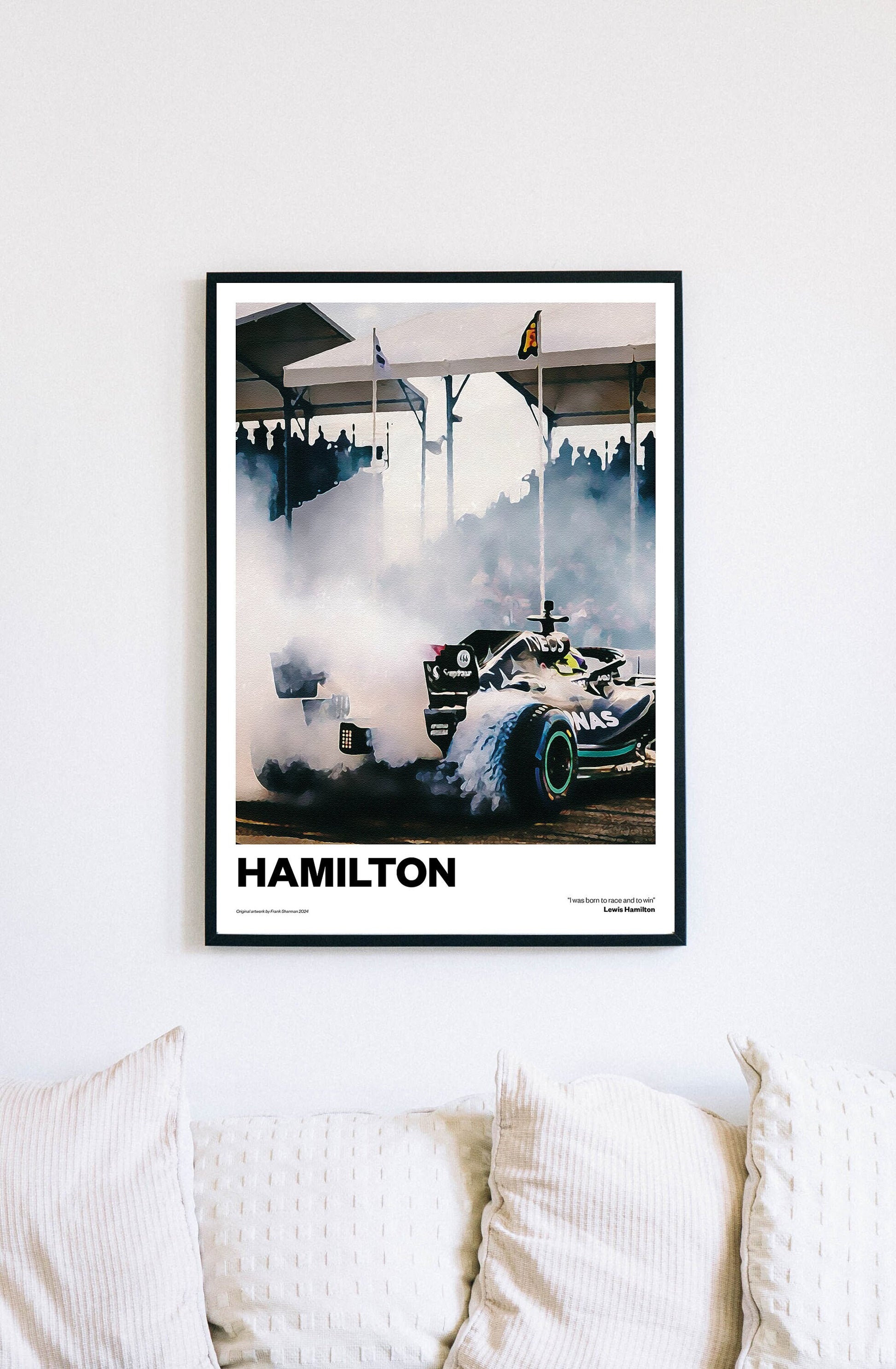Lewis Hamilton Poster Print Vintage Retro vintage A4 print painting Formula 1 Mercedes AMG Petronas F1 Team racing