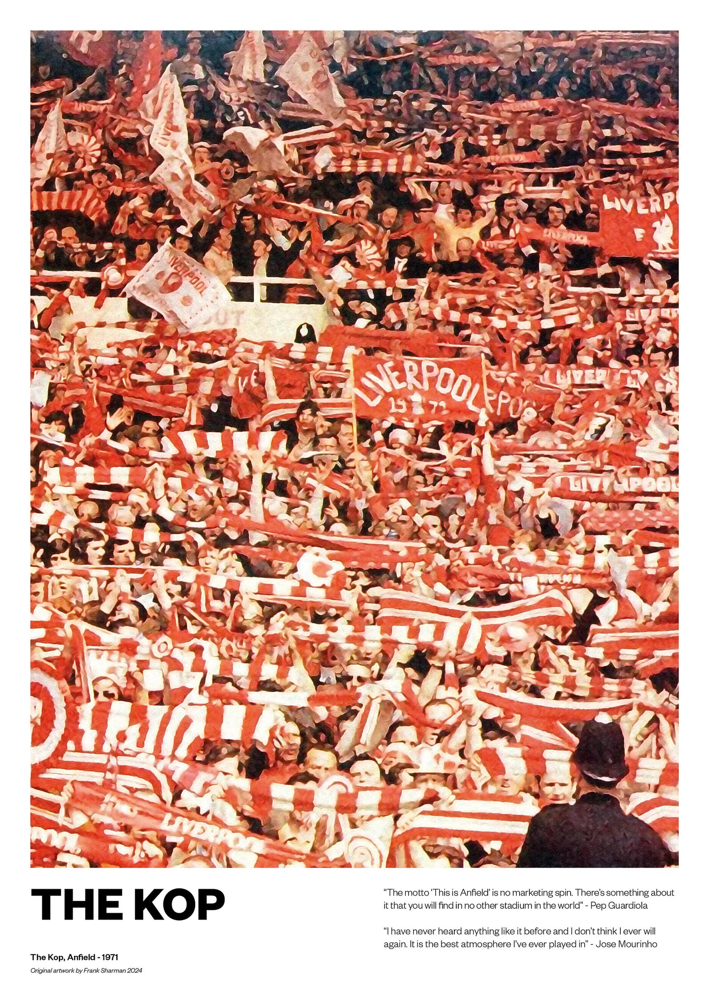 Liverpool Lfc Anfield The Kop, Jurgen Klopp Football Poster Print Vintage Retro A4 print painting