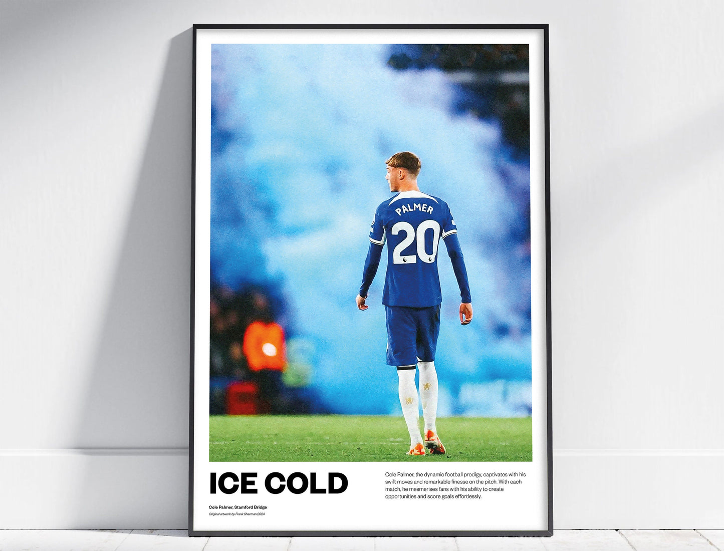 Cole Palmer Chelsea fc Football Poster Print Vintage Retro A4 print painting England - Ice cold - The Blues - Stamford Bridge