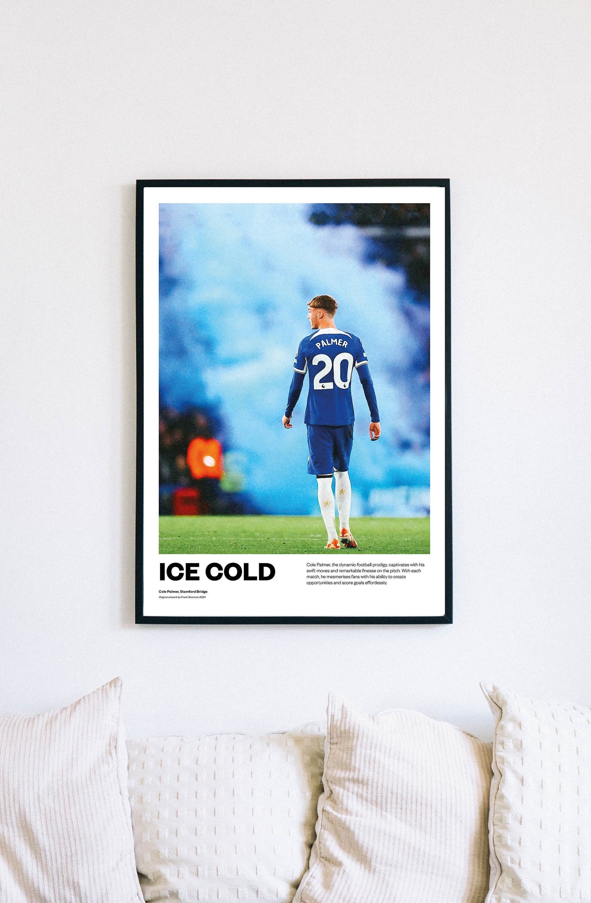Cole Palmer Chelsea fc Football Poster Print Vintage Retro A4 print painting England - Ice cold - The Blues - Stamford Bridge