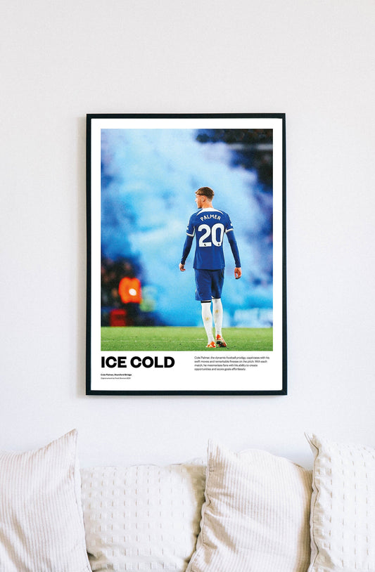 Cole Palmer Chelsea fc Football Poster Print Vintage Retro A4 print painting England - Ice cold - The Blues - Stamford Bridge