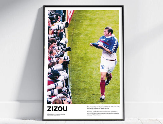 Zinedine Zidane France Zizou Real Madrid Football Poster Print World Cup Vintage Retro A5 A4 A3 print painting