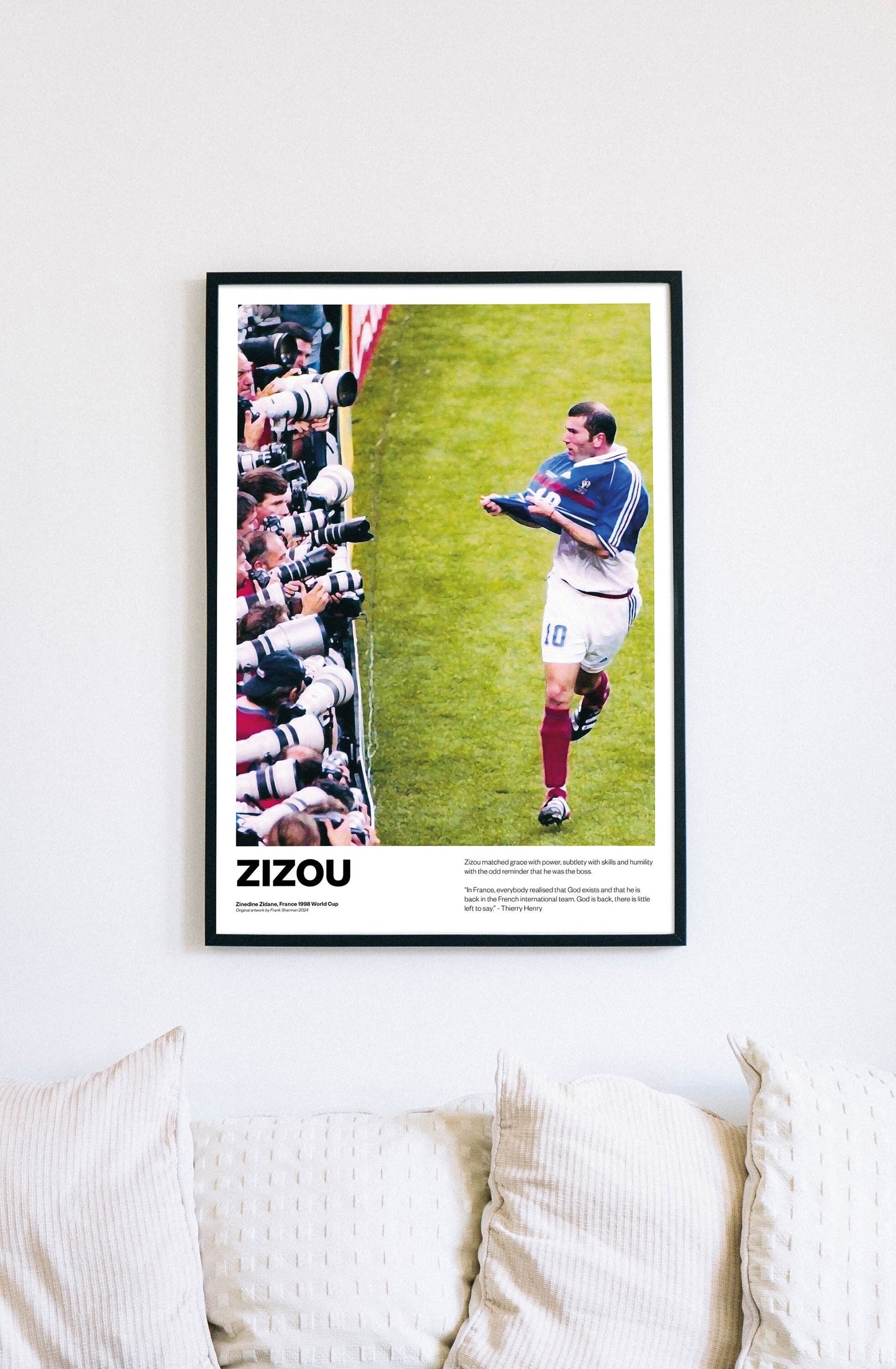 Zinedine Zidane France Zizou Real Madrid Football Poster Print World Cup Vintage Retro A5 A4 A3 print painting