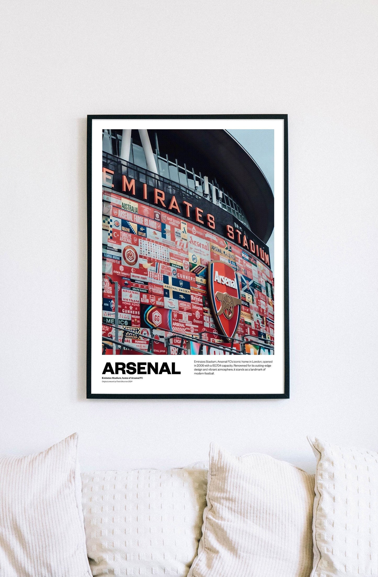 Arsenal Football Poster Print Vintage Retro A4 A3 print painting AFC Gunners Henry, Saka, Ødegaard, Rice, Wright | Emirates Stadium