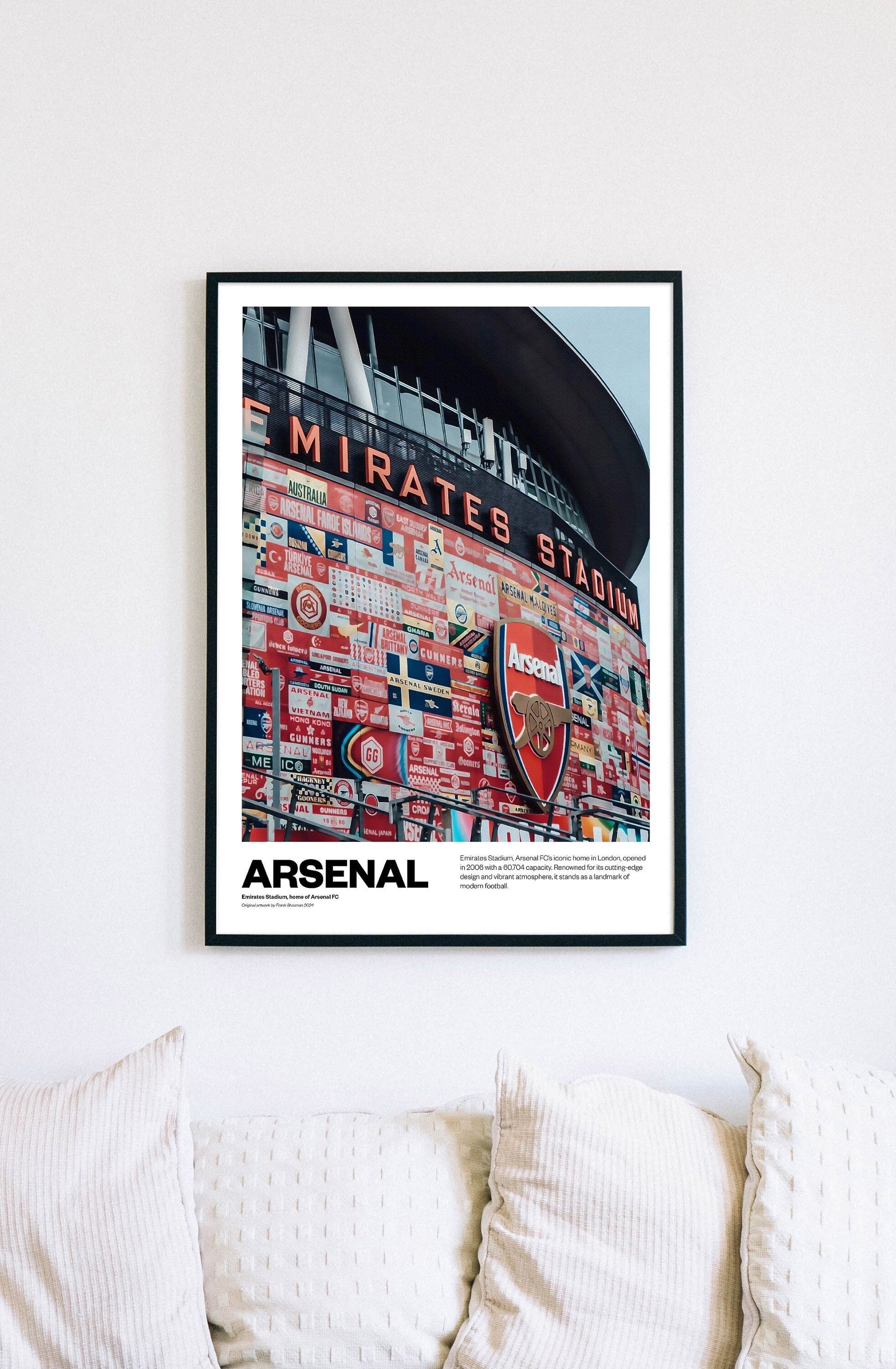 Arsenal Football Poster Print Vintage Retro A4 A3 print painting AFC Gunners Henry, Saka, Ødegaard, Rice, Wright | Emirates Stadium