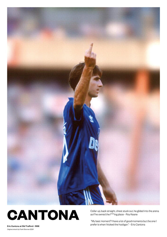 Eric Cantona France Manchester United MUFC Football Poster Print World Cup Vintage Retro A4 print painting Montpellier