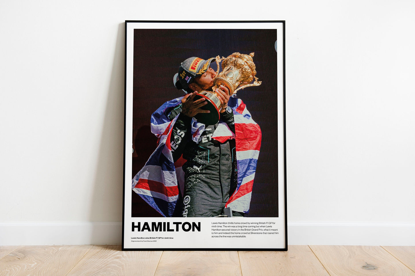 Lewis Hamilton - Formula 1 - F1 - Poster Print Vintage Retro A5 A4 A4 print painting Silverstone - Grand Prix trophy - Mercedes - AMG