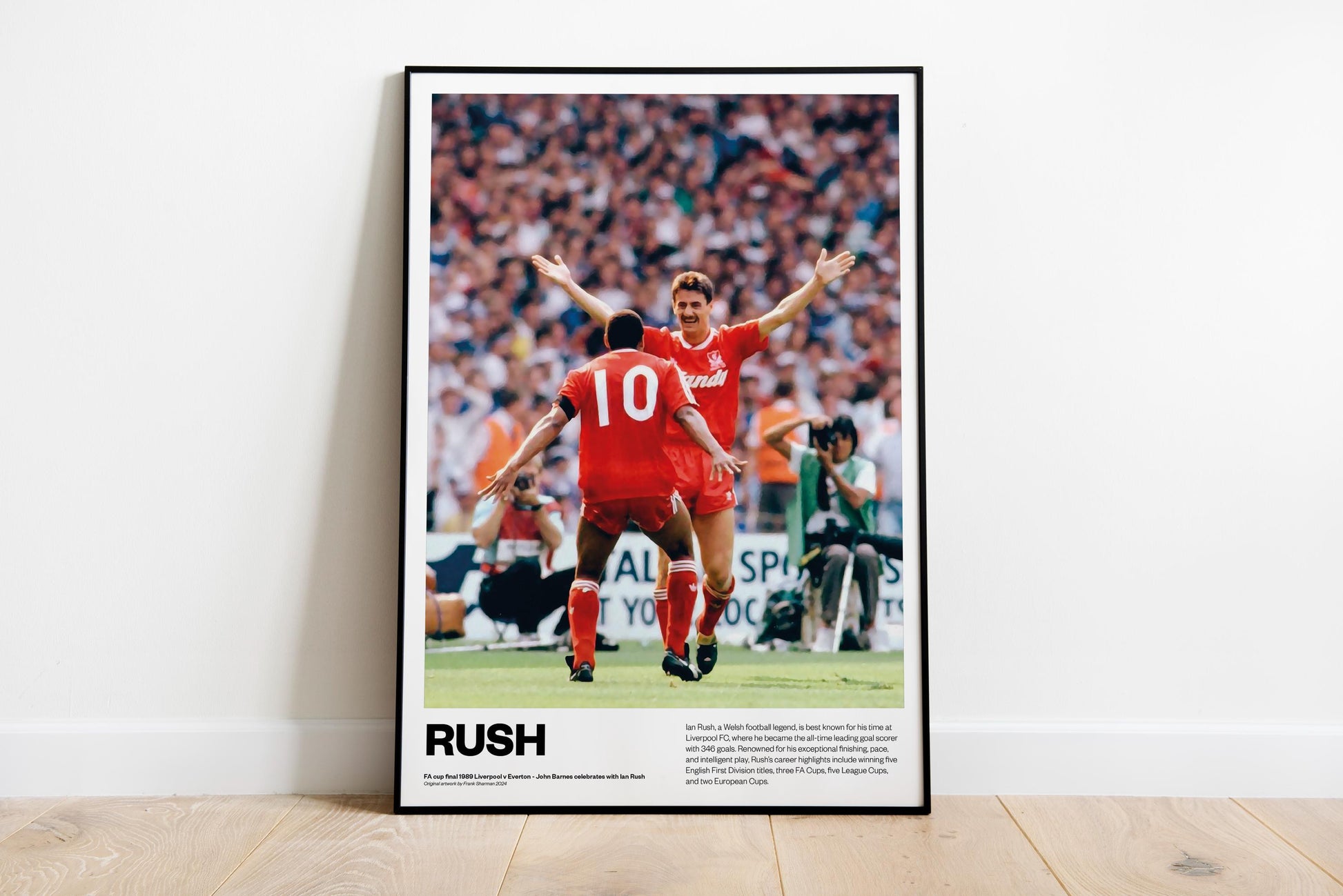 Ian Rush - John Barnes - Liverpool - Painting - memorabilia poster print retro - Wales - A5 A4 A3 - Fa Cup Final - 1989 - LFC - Anfield
