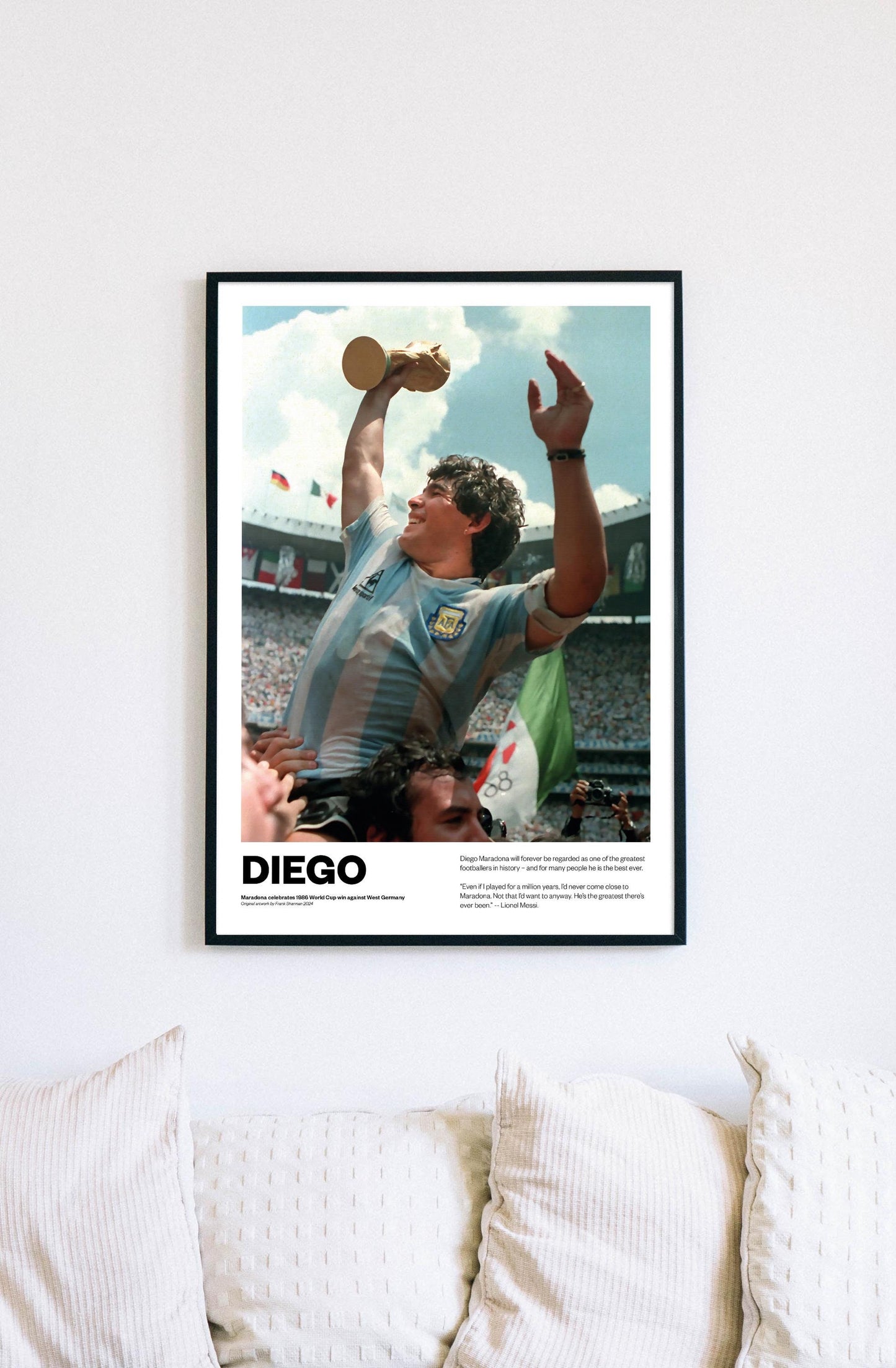 Diego Maradona | Football | Poster Print | Painting | World Cup | Argentina | Napoli | Boca Juniors | Vintage Retro A5 A4 A3 | Memorabilia
