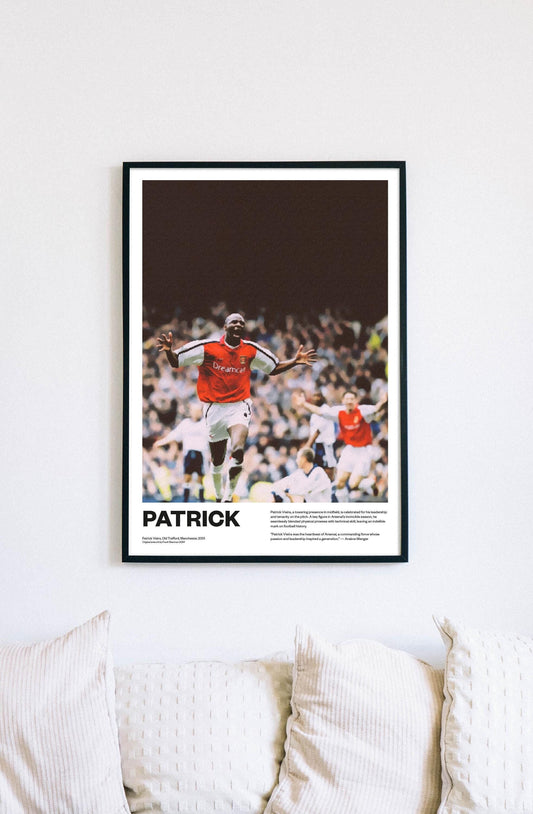 Patrick Vieira, a towering presence in midfield, is celebrated for his leadership and tenacity on the pitch. A key figure in Arsenal’s invincible season, he 
seamlessly blended physical prowess with technical skill.