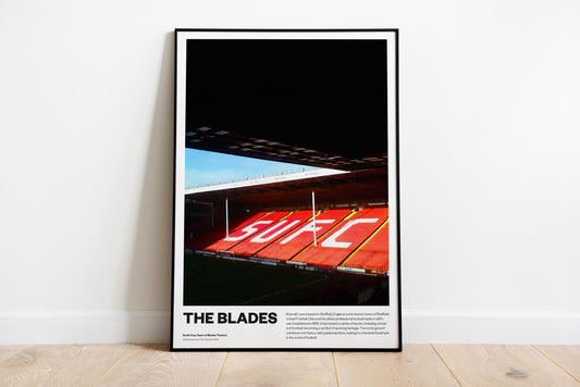 Sheffield United - Bramall Lane - Stadium Poster Print A4 A3 painting, ground, the blades
