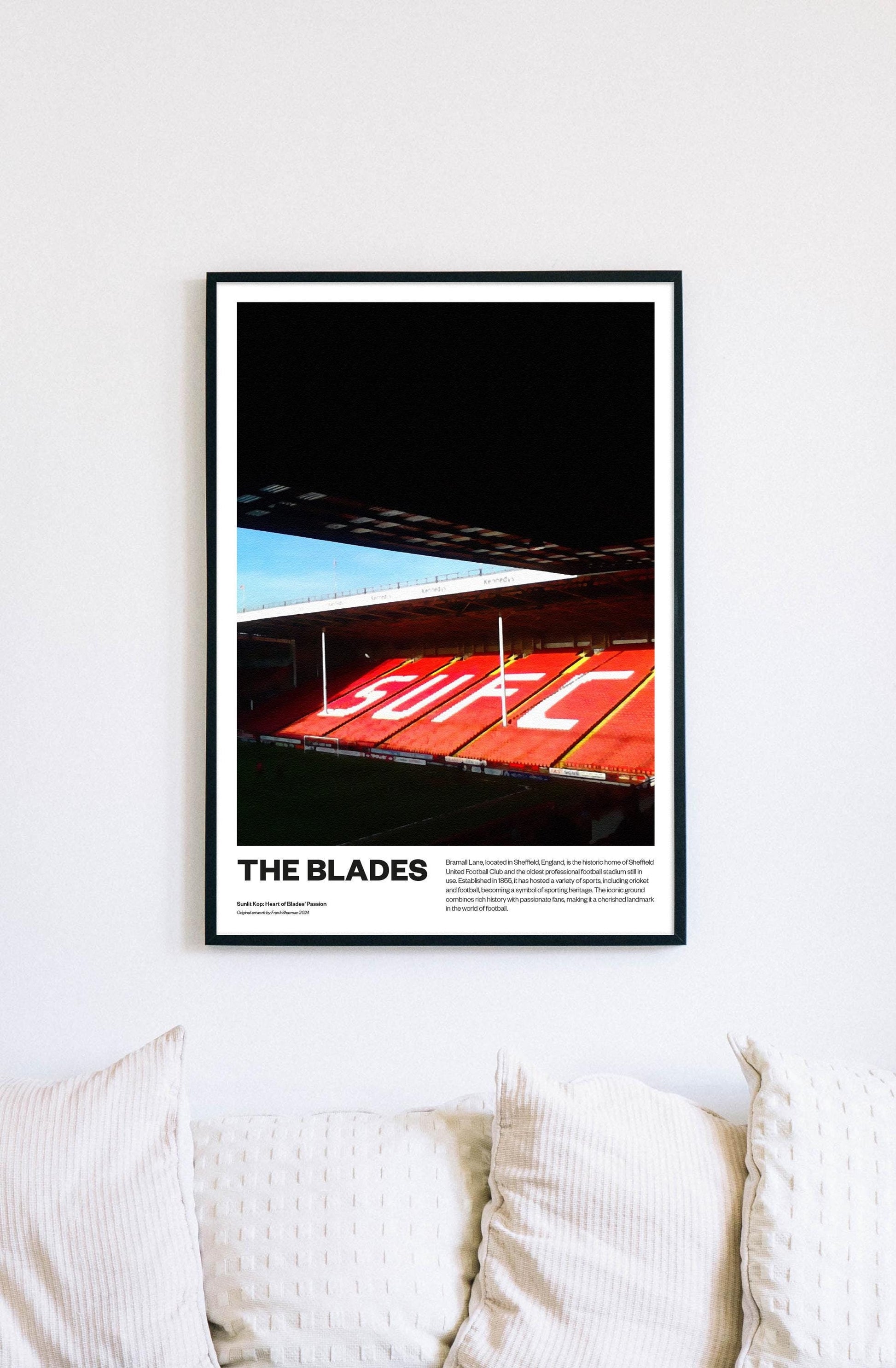 Sheffield United - Bramall Lane - Stadium Poster Print A4 A3 painting, ground, the blades