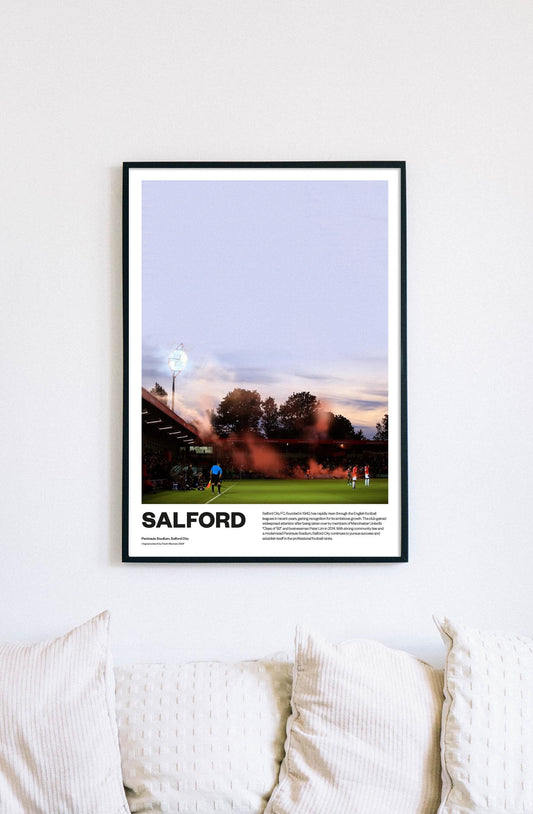 Salford City - Peninsula Stadium - Poster Print A4 A3 painting - Stadium ground - Class of ‘92