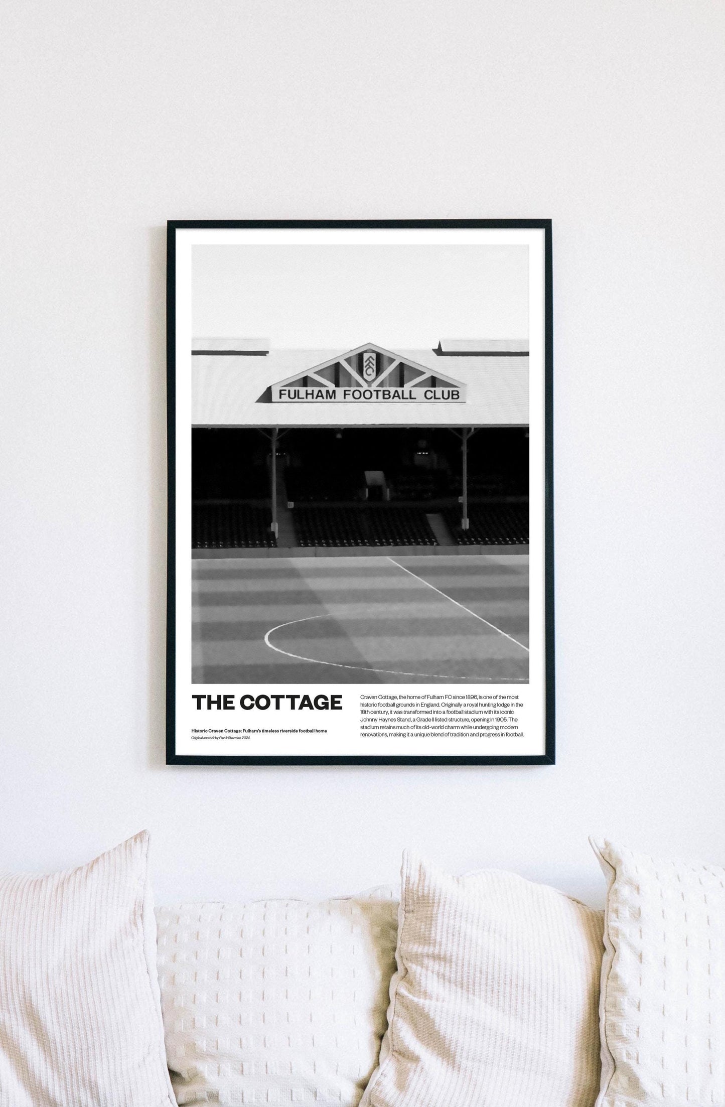 Fulham - Craven Cottage Stadium Poster Print A4 A3 painting, FFC, Emile Smith Rowe, ground