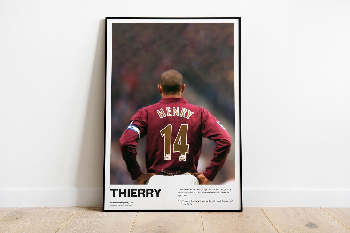 Thierry Henry France Arsenal Football Poster Print World Cup Vintage Retro A5 A4 A3 print painting, invincibles, Highbury