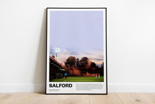 Salford City - Peninsula Stadium - Poster Print A4 A3 painting - Stadium ground - Class of ‘92