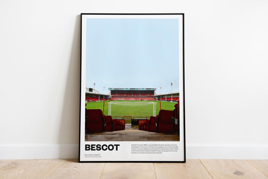 Walsall Bescot Stadium - Poster Print A4 A3 painting - Stadium ground - Mat Sadler - The Saddlers