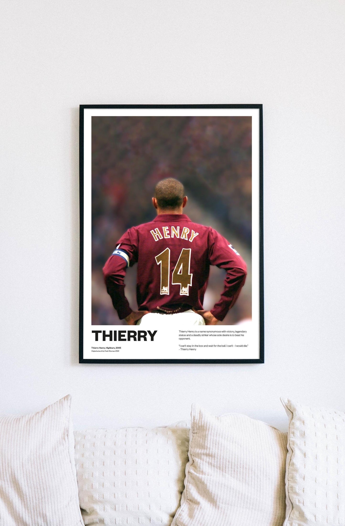 Thierry Henry France Arsenal Football Poster Print World Cup Vintage Retro A5 A4 A3 print painting, invincibles, Highbury