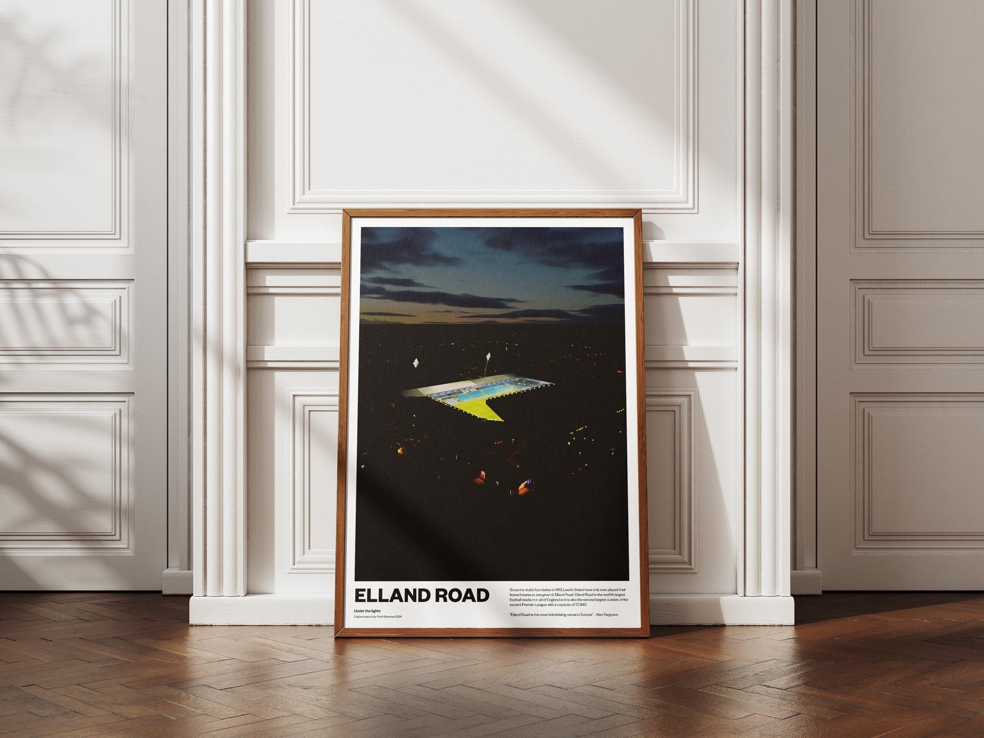 Leeds United LUFC Poster Print A5 A4 A3 painting, Elland Road, The Whites Championship Football