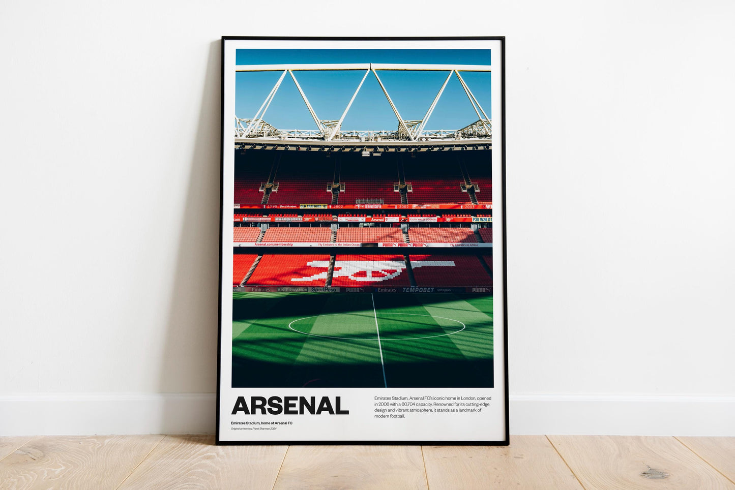 Arsenal Football Poster Print Vintage Retro A4 A3 print painting AFC Gunners Henry, Saka, Ødegaard, Rice, Wright | Emirates Stadium
