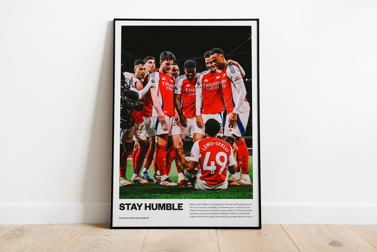 Myles Lewis Skelly - Bukayo Saka Arsenal Football Poster Print Vintage Retro A4 A4 print painting - stay humble eh? AFC