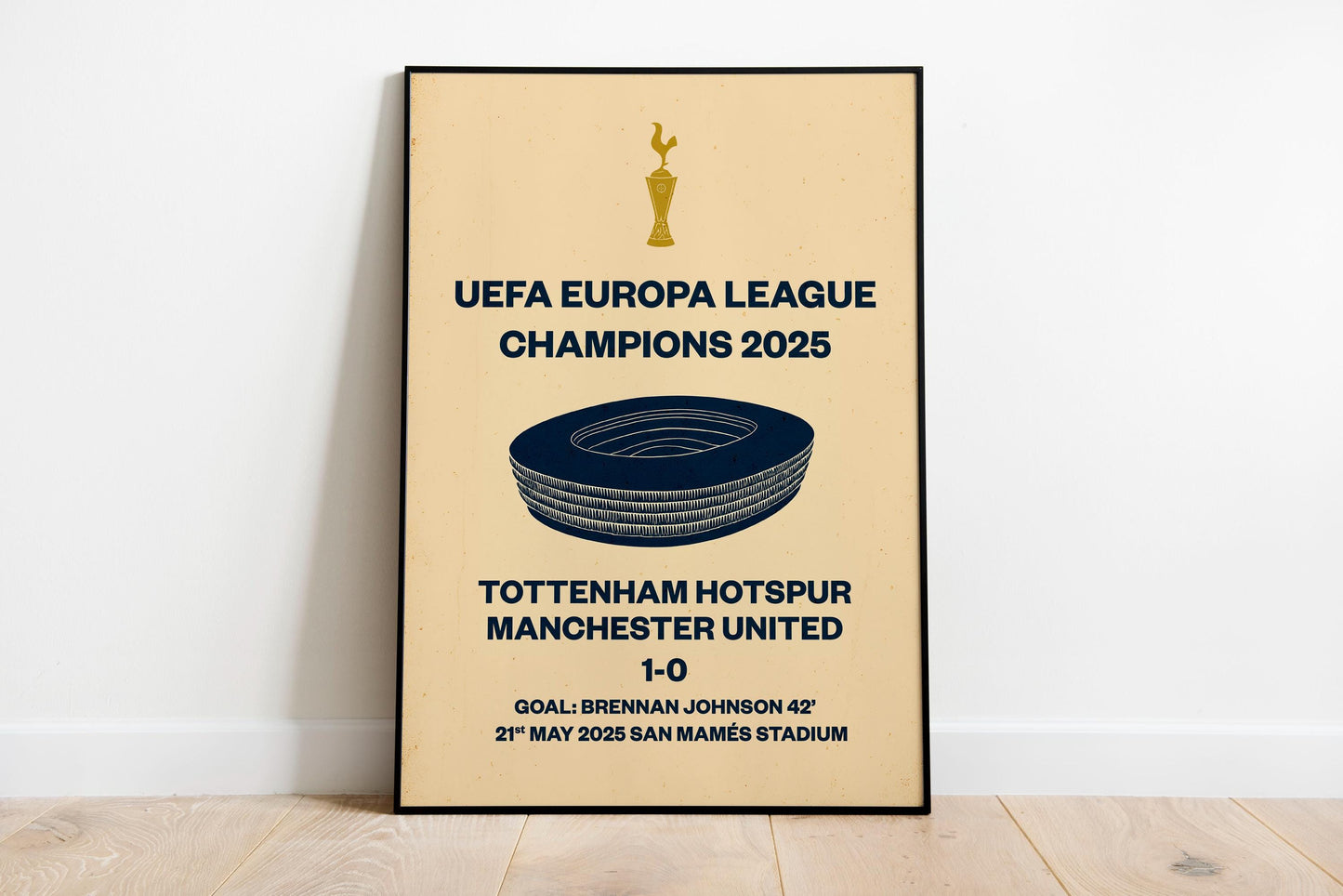 Tottenham Hotspur - Europa League winners - Vintage style- Poster Print A4 A3 painting, Spurs, son heung-min