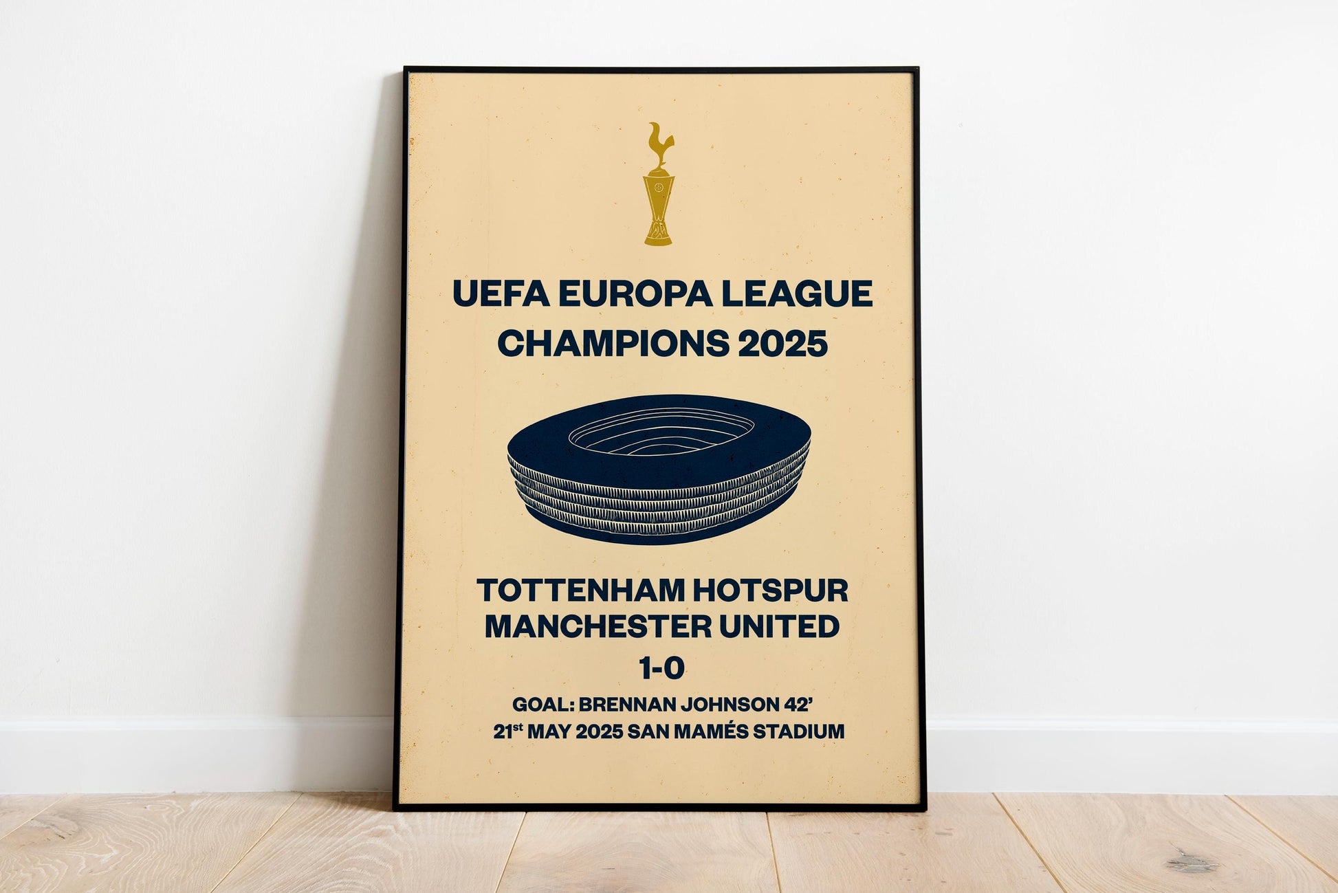 Tottenham Hotspur - Europa League winners - Vintage style- Poster Print A4 A3 painting, Spurs, son heung-min
